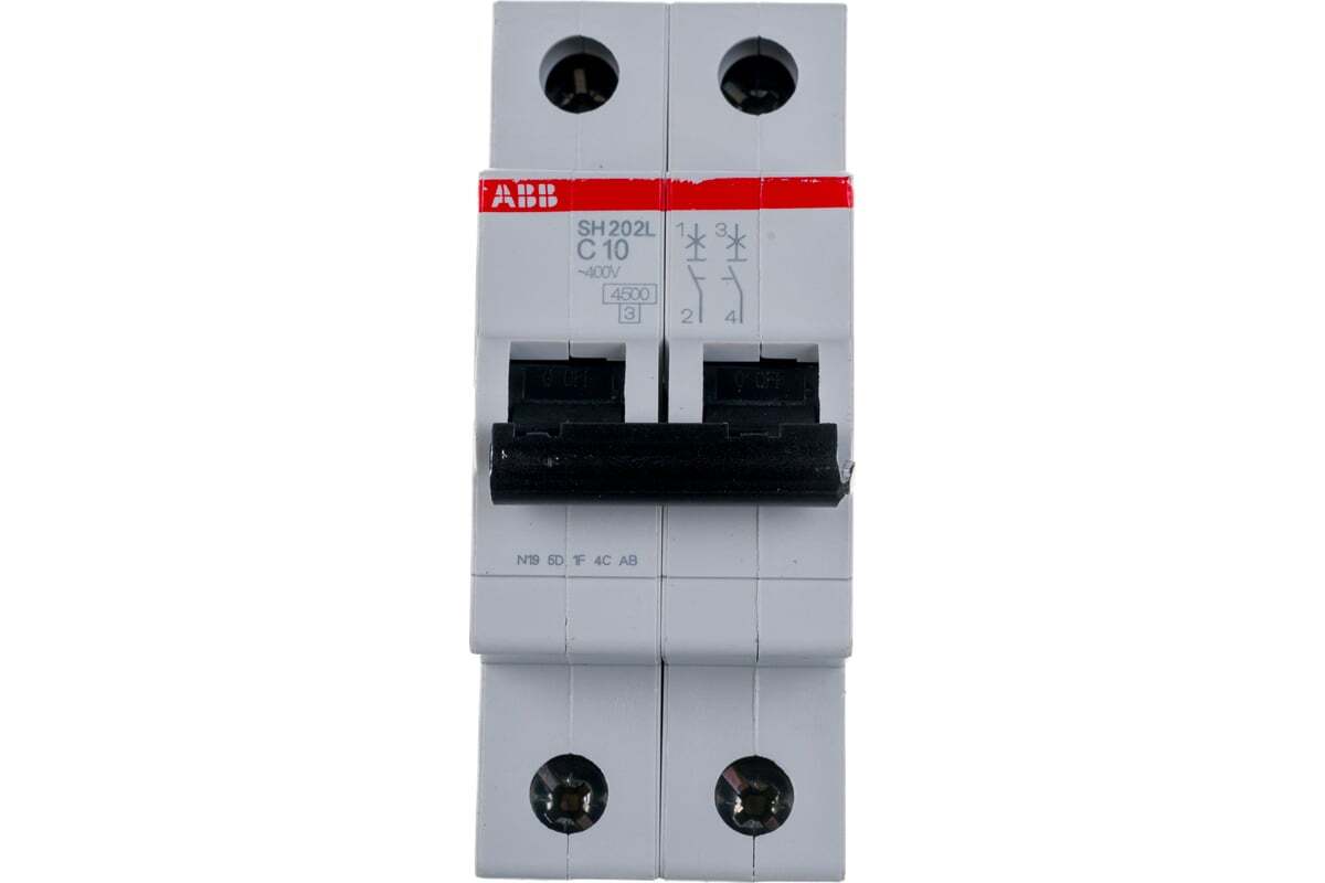 Автоматический выключатель ABB SH202L 2-полюсный C10 4,5кА