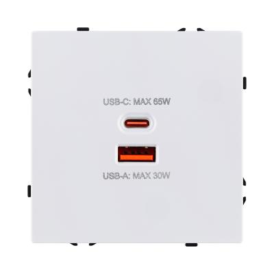 Розетка USB A+C 65W, белый глянцевый Kollinger Eclipse EC-024WG