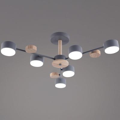 Люстра на штанге Reluce 03758-0.3-06 GREY+WOOD GX53