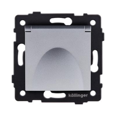 Розетка штепсельная SCHUKO 16A/250 В с крышкой, серый Kollinger REA-006GY для Aspekt, Eleganz, Reflex