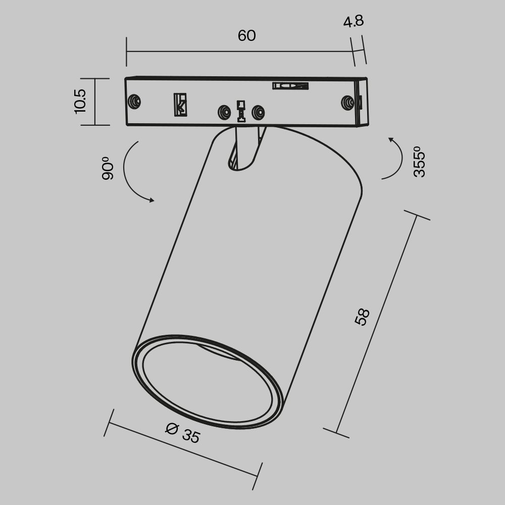 Трековый магнитный светильник Maytoni Focus Led TR187-1-5W3K-M-BW
