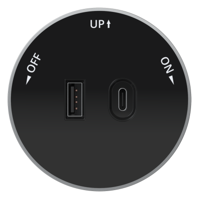 Розетка 2хUSB (тип А+С) 18Вт, 5В/3А Systeme Electric MultiTrack Антрацит MTK13003B