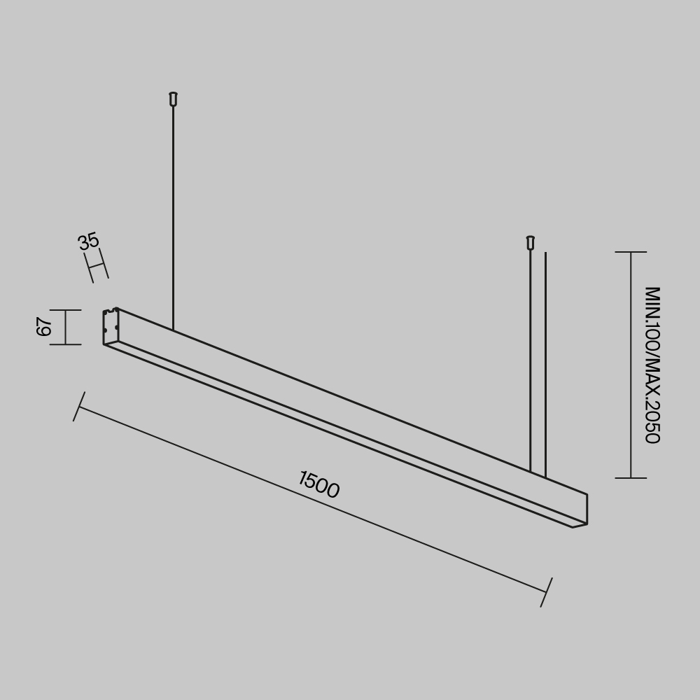 Линейный подвесной светильник Maytoni Technical LL312037