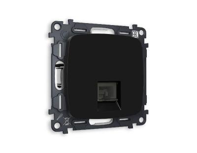 Комплект механизма телефонной розетки RJ-11(4P4C) со шторкой Ambrella Volt Omega MO812030