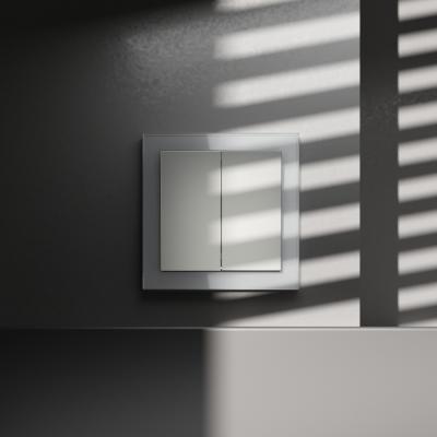 Перекрестный переключатель встраиваемый Voltum S70 двухклавишный 10А, (сталь) VLS020505