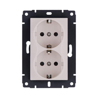 Розетка штепсельная SCHUKO двойная 16A/250 В, кашемир матовый Kollinger REA-032CM для Aspekt, Eleganz, Reflex