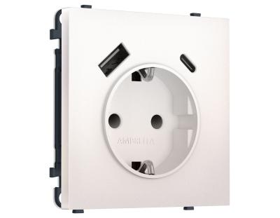 Комплект механизма электрической розетки SIGMA Жемчуг 2USB A+C 20W Ambrella Volt MS210010 (SP2100, PR160)