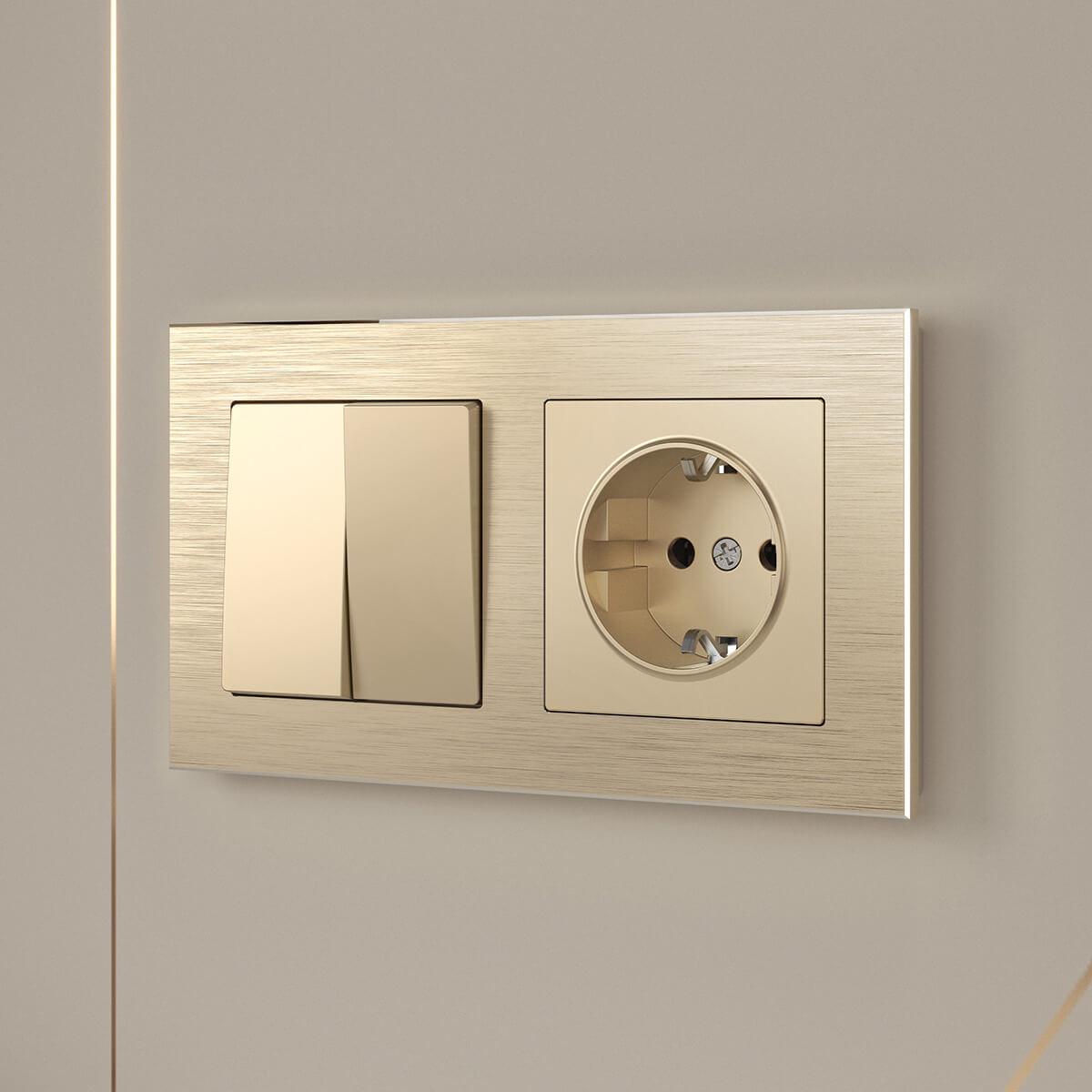 Розетка с заземлением Werkel шампань W1171011 4690389157363