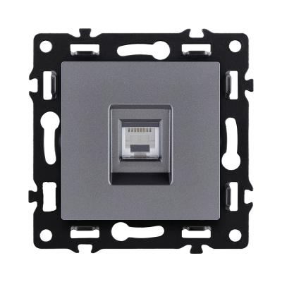 Розетка Ethernet RJ45 Cat.6, серый Kollinger Asthetik AS-017GY