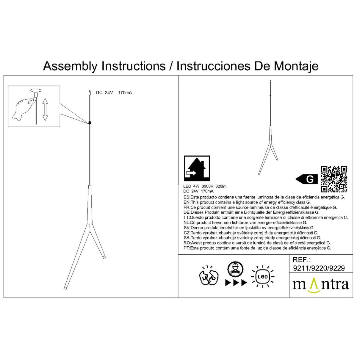 Подвесной модульный светильник без основания Mantra Arrecife 9229