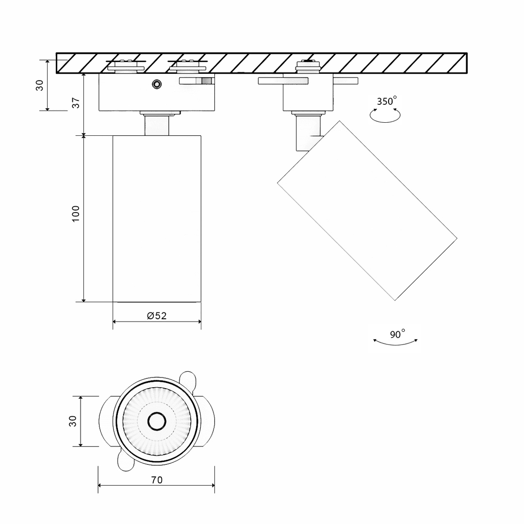 Основание для трекового светильника SWG MINI-VL-M2-BL 004862