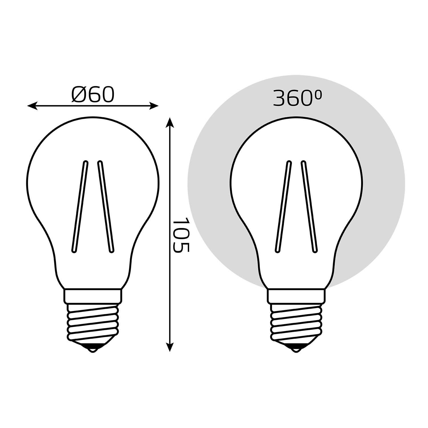 Лампа светодиодная Gauss Filament Elementary E27 11W 2700K 22211