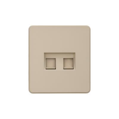 Розетка ROUND компьютерная двойная RJ45+RJ45 кат6 с/у шелк KRANZ KR-78-0725-7