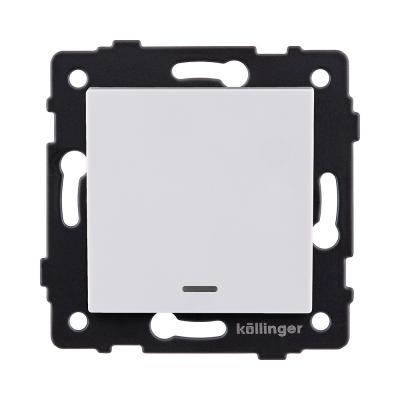 Выключатель 1-клавишный проходной 10А/250В с LED подсветкой, белый Kollinger REA-S-004WH для Aspekt, Eleganz, Reflex