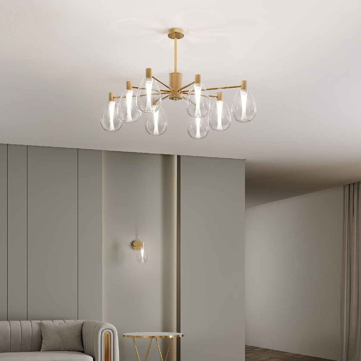 Люстра на штанге Eurosvet Magma 60175/8 латунь Smart a069323