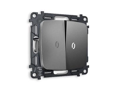 Комплект механизма 2-кл выключателя с подсветкой Ambrella Volt Omega MO654015