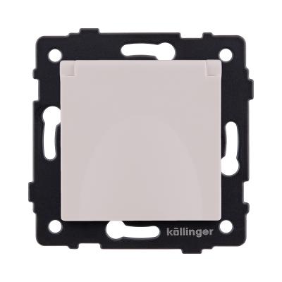 Розетка штепсельная SCHUKO 16A/250 В с крышкой, кашемир матовый Kollinger REA-006CM для Aspekt, Eleganz, Reflex