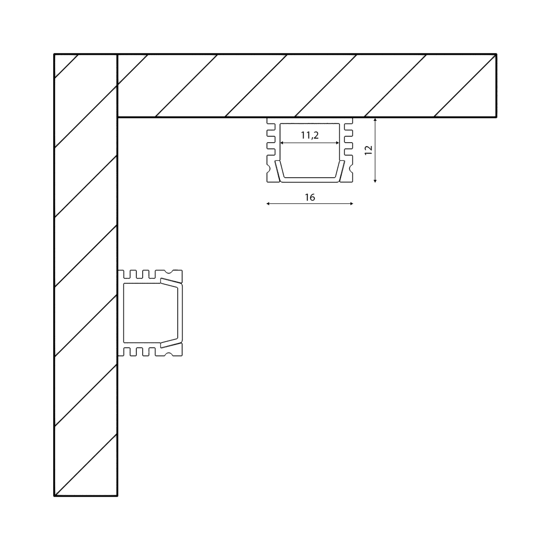 Алюминиевый профиль SWG SF-1612-BL 020194