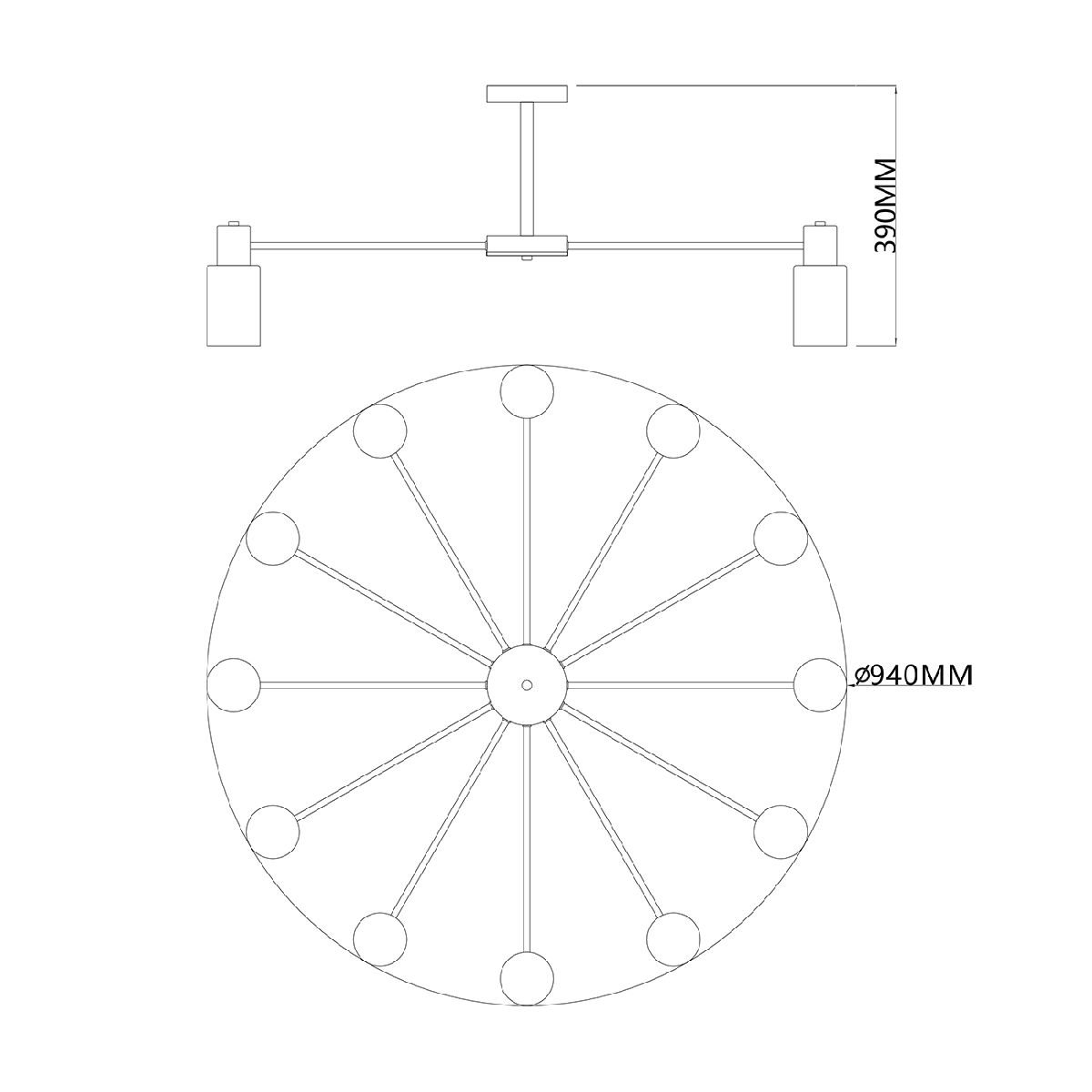 Люстра на штанге Escada Diversity 2120/12P Black