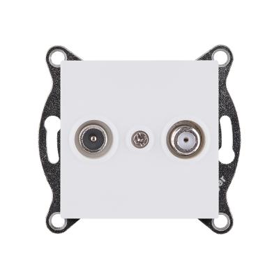 Розетка двойная TV (мама) + спутниковая SAT, белый матовый Kollinger REA-035WM для Aspekt, Eleganz, Reflex
