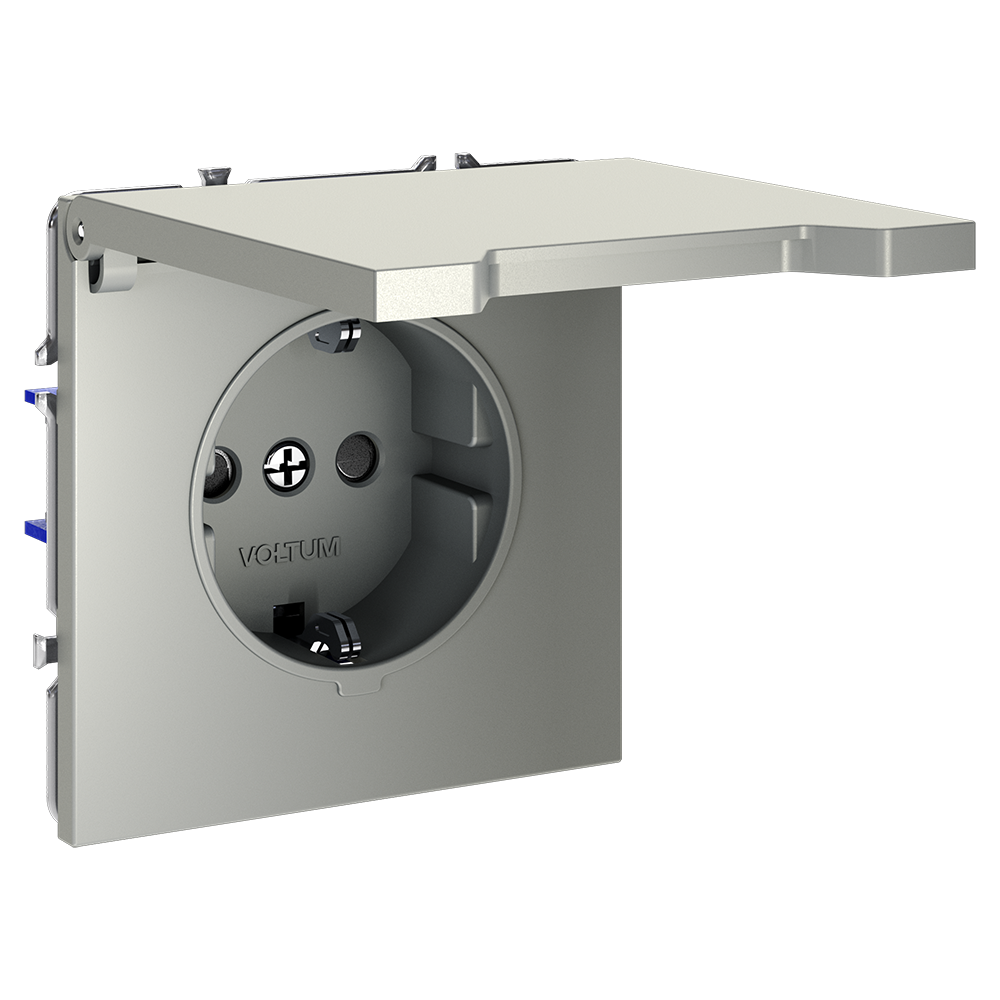 Розетка с защитными шторками и крышкой Voltum S70 VLS040304