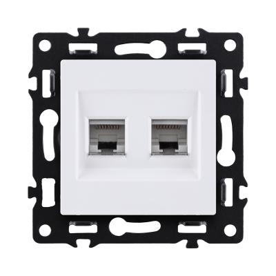 Розетка двойная Ethernet RJ45 Cat.6, белый Kollinger Asthetik AS-018WH