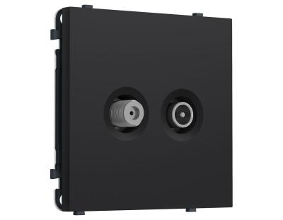 Комплект механизма розетки TV оконечной + SAT SIGMA Черный Мягкое касание 5-862MHz 3.5dB/950-2150MHz 3.8dB QUANT PRO Ambrella Volt MS993310 (SP9933, PR217)