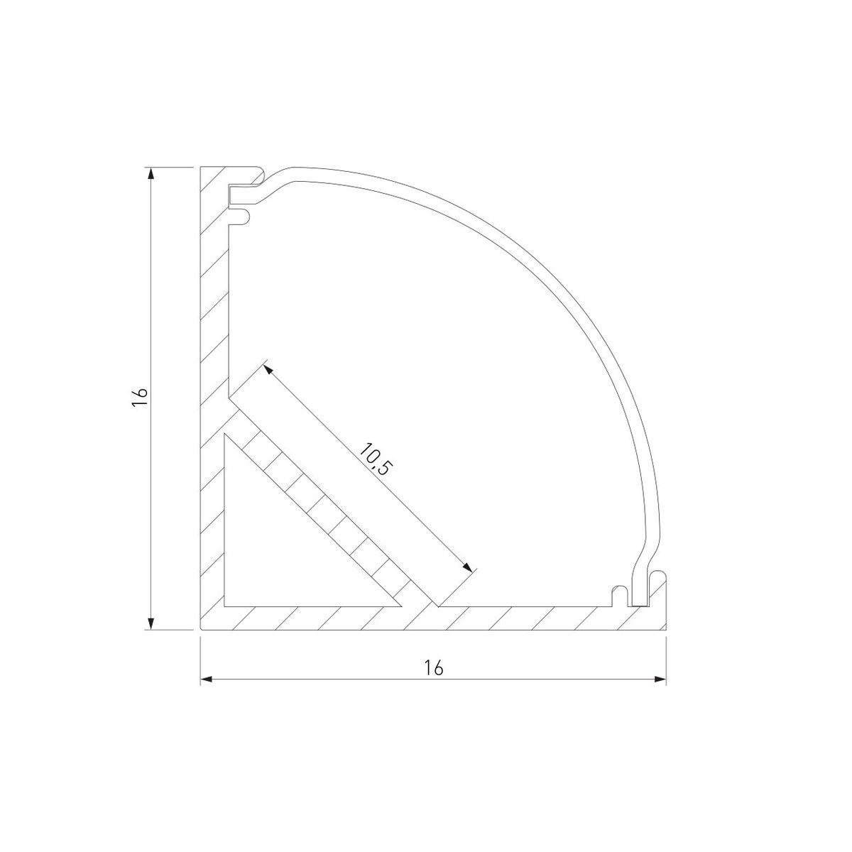 Профиль угловой алюминиевый с экраном Elektrostandard LL-2-ALP008 4690389170508