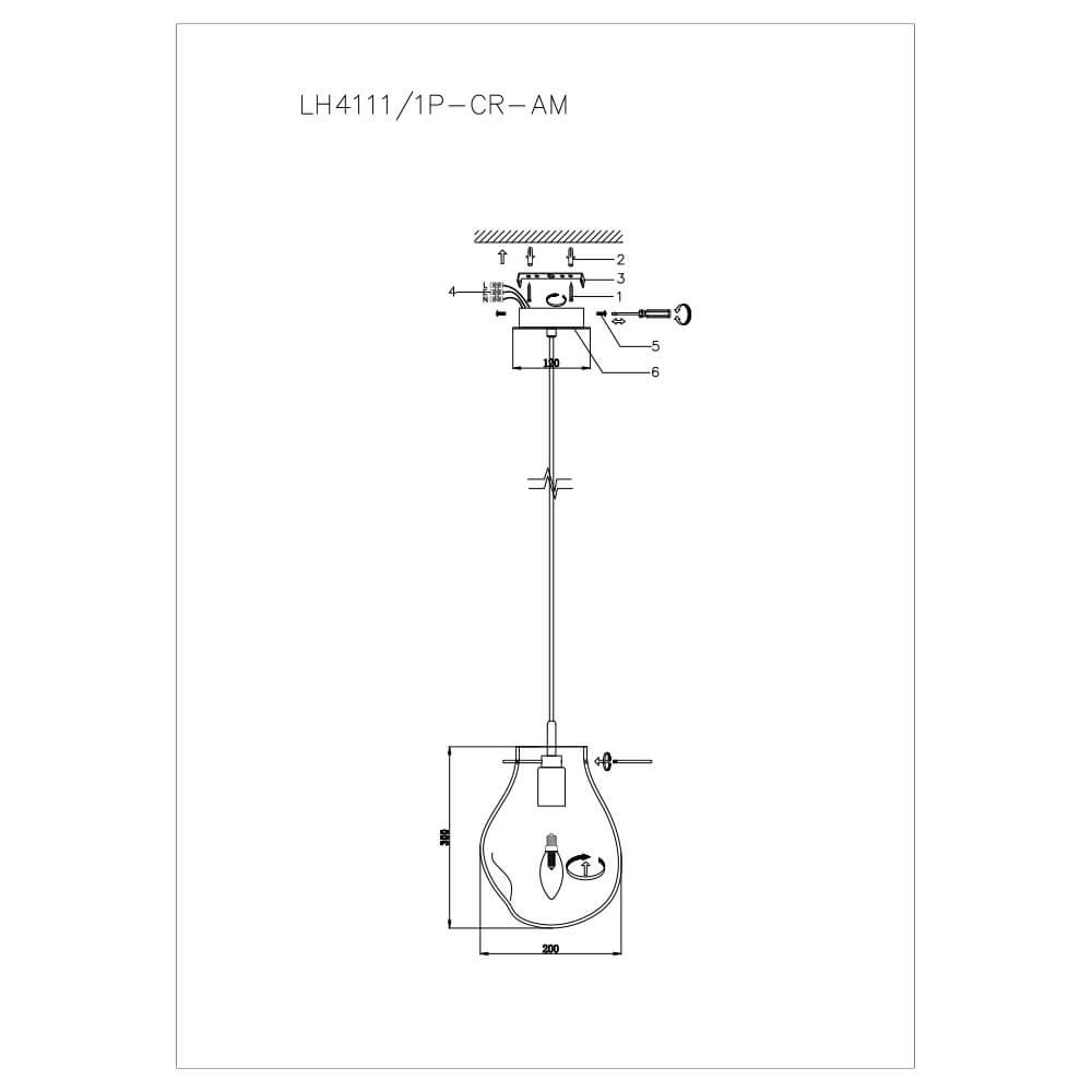 Подвесной светильник Lumien Hall Nertus LH4111/1P-CR-AM