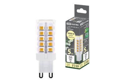 Лампа светодиодная TDM Electric G9 5W 3000K прозрачная SQ0340-0222