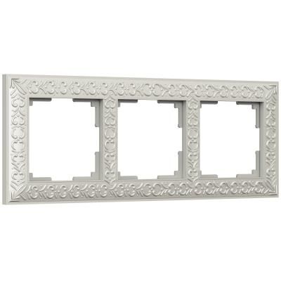 Рамка Antik на 3 поста жемчужный WL07-Frame-03 4690389063510