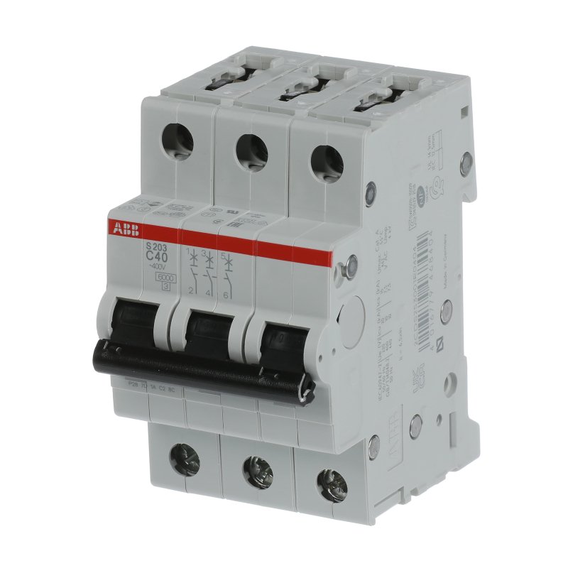 Автоматический выключатель ABB S203 3-полюсный C40 6кА