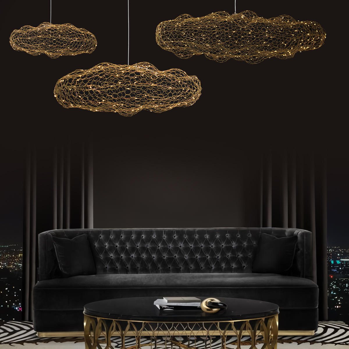 Подвесная люстра Loft IT Cloud 10247/1000 Gold
