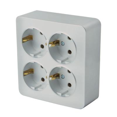 Розетка 4-местная 2P+PE Stekker София серебро MST16-14S-03 49334 Розетка 4-местная 2P+PE Stekker София серебро MST16-14S-03 49334