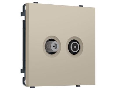 Комплект механизма розетки TV оконечной + SAT SIGMA Кашемир 5-862MHz 3.5dB/950-2150MHz 3.8dB QUANT PRO Ambrella Volt MS353310 (SP3533, PR217)
