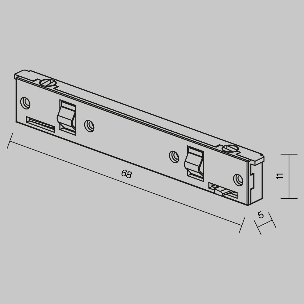Коннектор питания прямой Maytoni Levity TRA184IPC-1B
