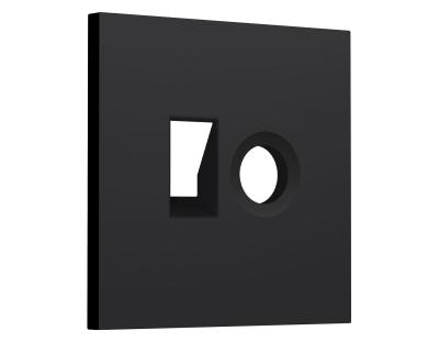 Лицевая панель SIGMA (Черный Мягкое касание) для компьютерной/телефонной + TV розетки RJ-45/RJ-11 QUANT PRO Ambrella Volt SP9925