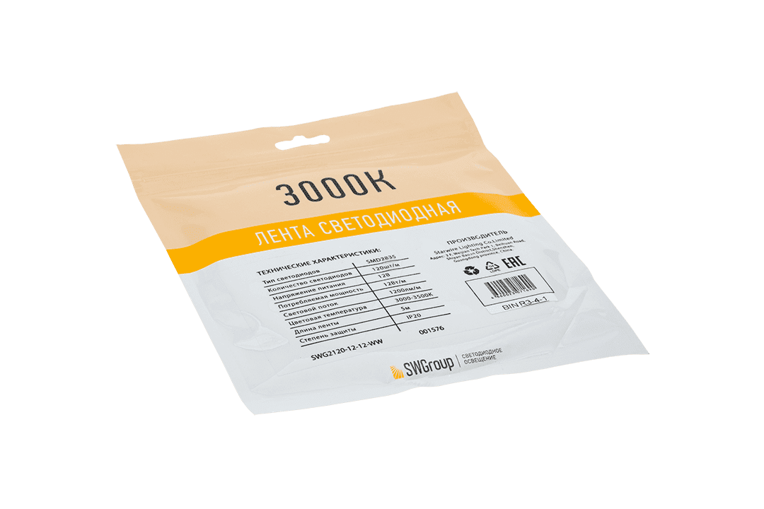 Светодиодная лента SWG SWG2120-12-12-WW-M 009237