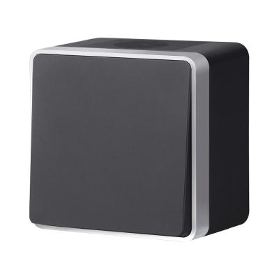 Выключатель одноклавишный влагозащищенный Werkel Gallant (черный с серебром) W5010234 4690389164033 a051162