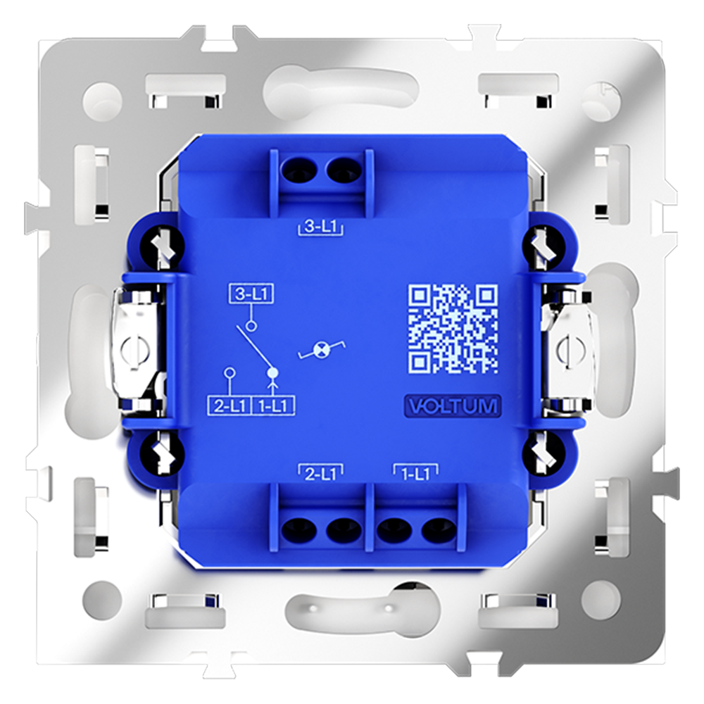 Переключатель 1-клавишный проходной с подсветкой Voltum S70 VLS010401
