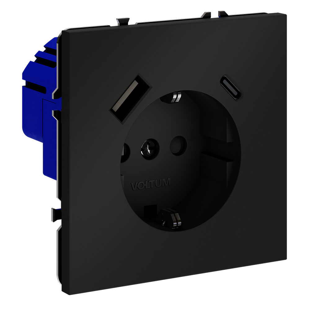 Розетка с USB, A+C Voltum S70 VLS040508