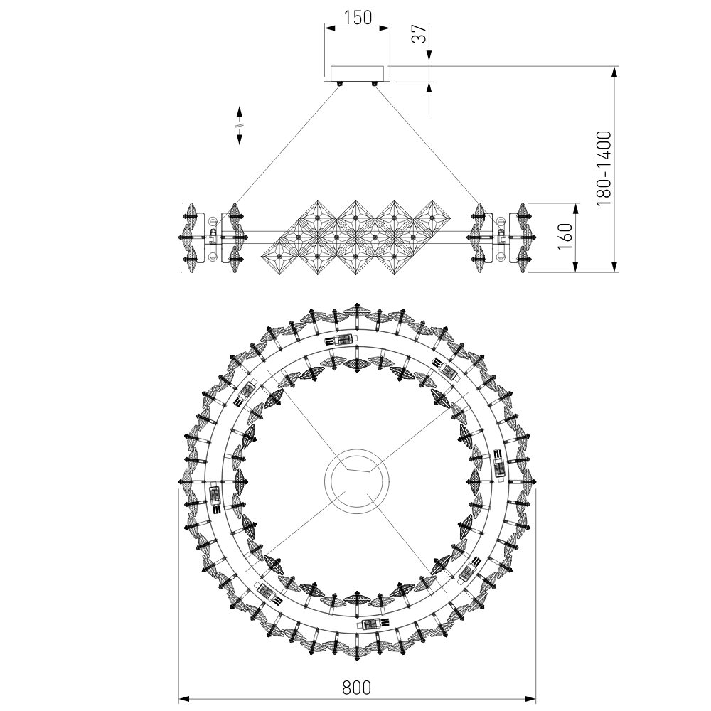 Подвесная люстра Bogates Rubis 371 Strotskis a065320