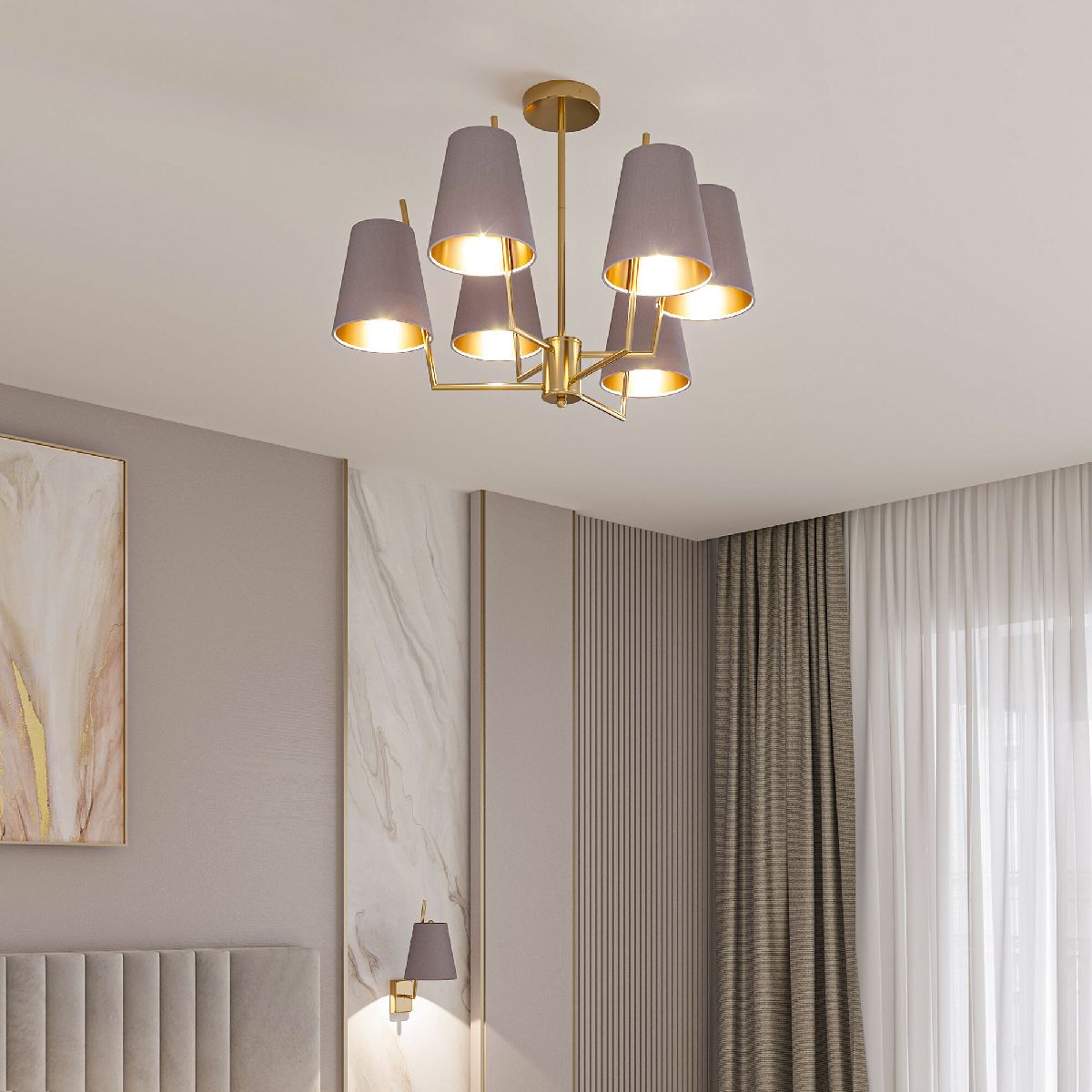 Люстра на штанге Eurosvet Topanga 60173/6 латунь Smart a069017