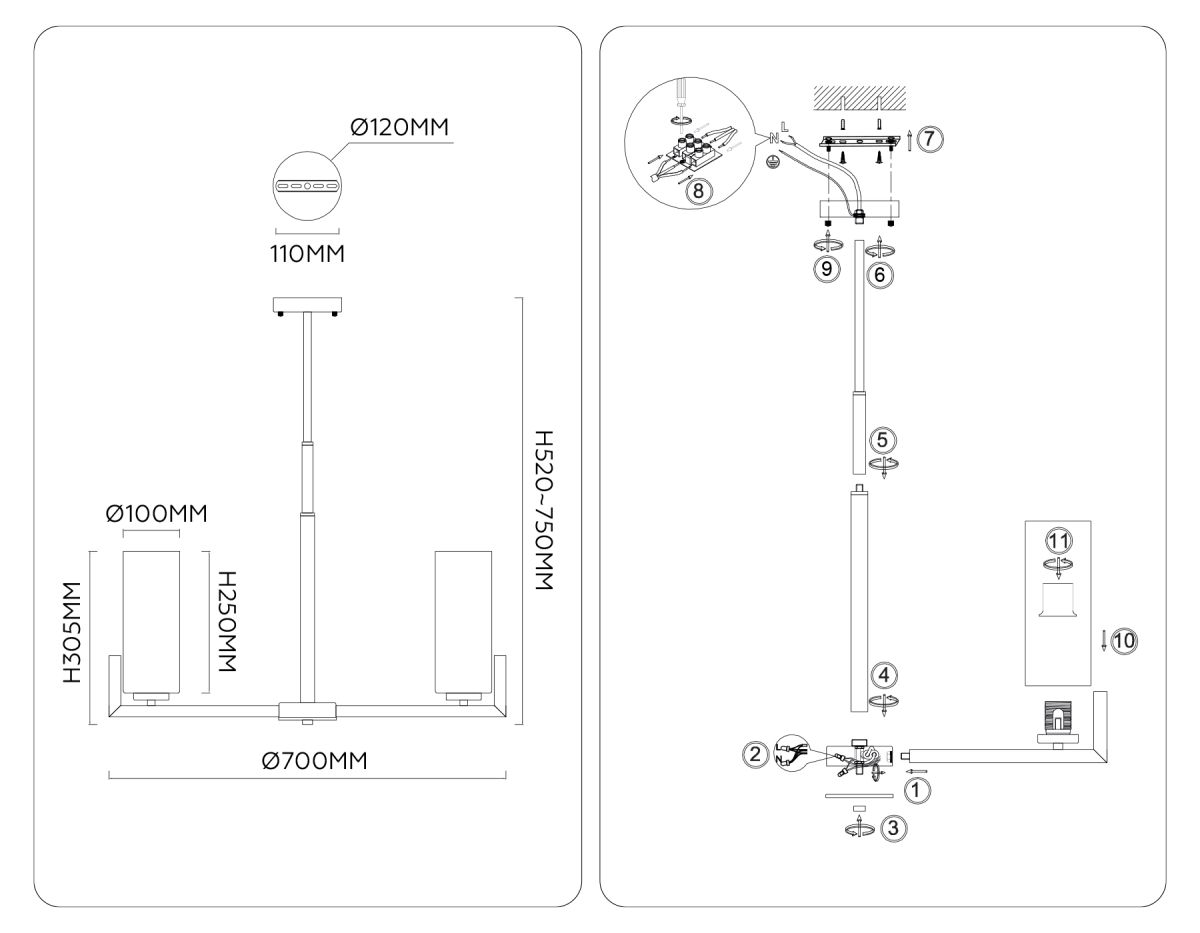 Люстра на штанге Ambrella Light High Light Modern LH56064