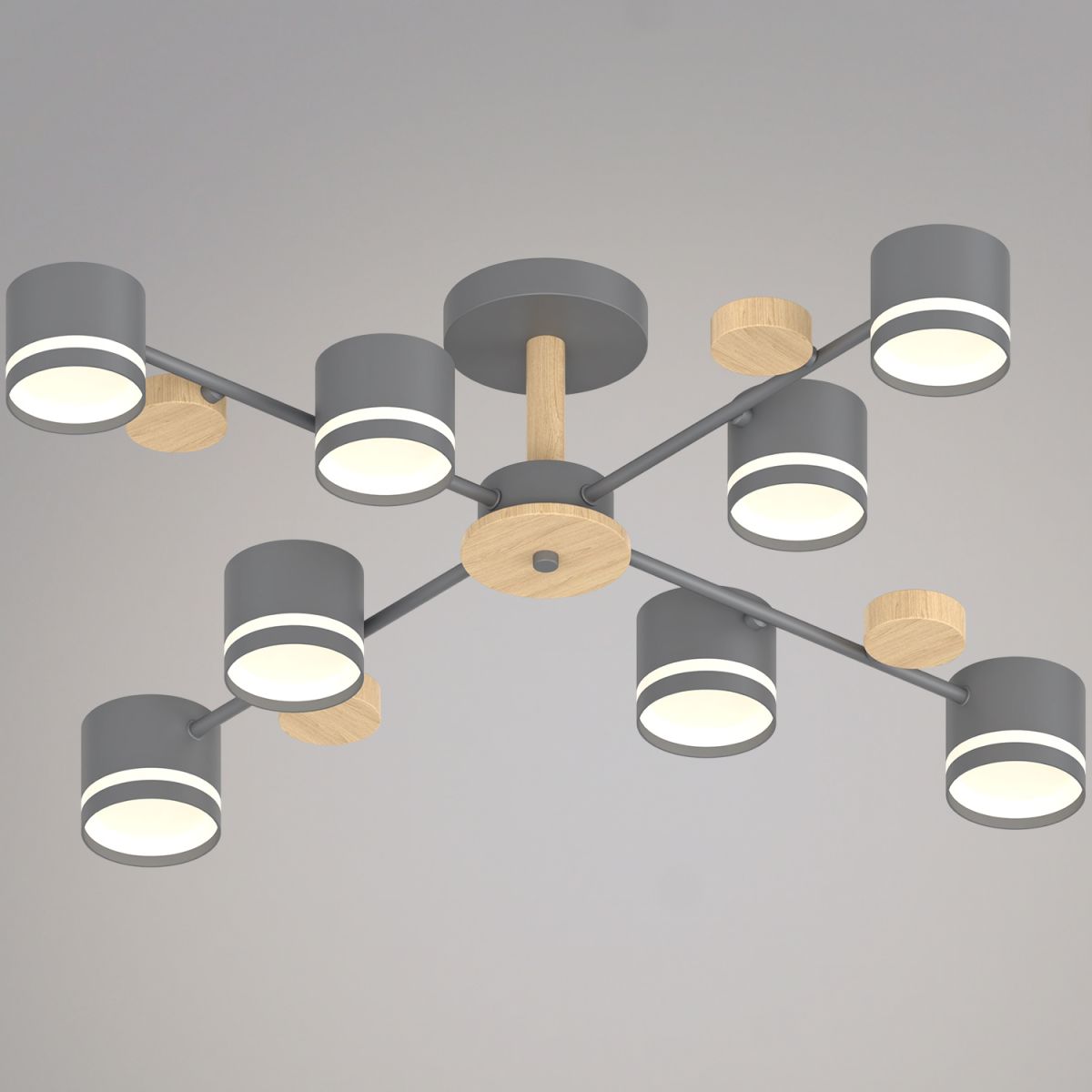 Люстра на штанге Reluce 68730-0.3-08 GX53 GREY+WOOD