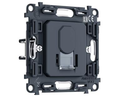 Механизм компьютерной розетки RJ-45 (8P8C) CAT6 с автоматической защитной шторкой QUANT PRO Ambrella Volt PR188