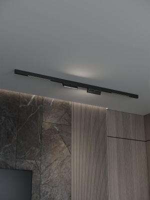 Трековая система со светильниками №7 трехфазная накладная Eldeko (48В, форма - прямая, 2м, 4000K) черная Hesby Lighting HSBL_kompl_E007_NI2B4K