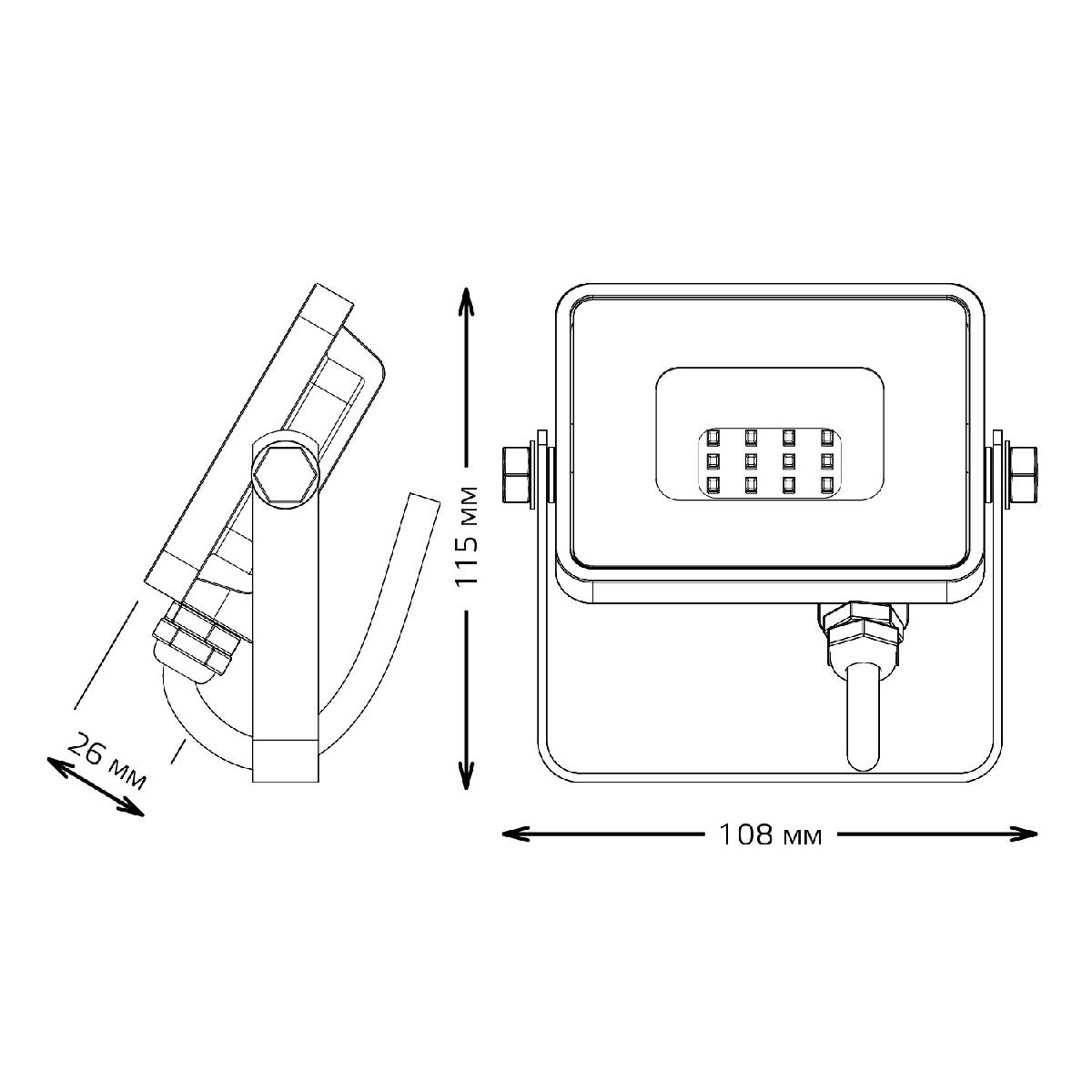 Прожектор светодиодный Gauss Qplus 10W 6500К 613511310