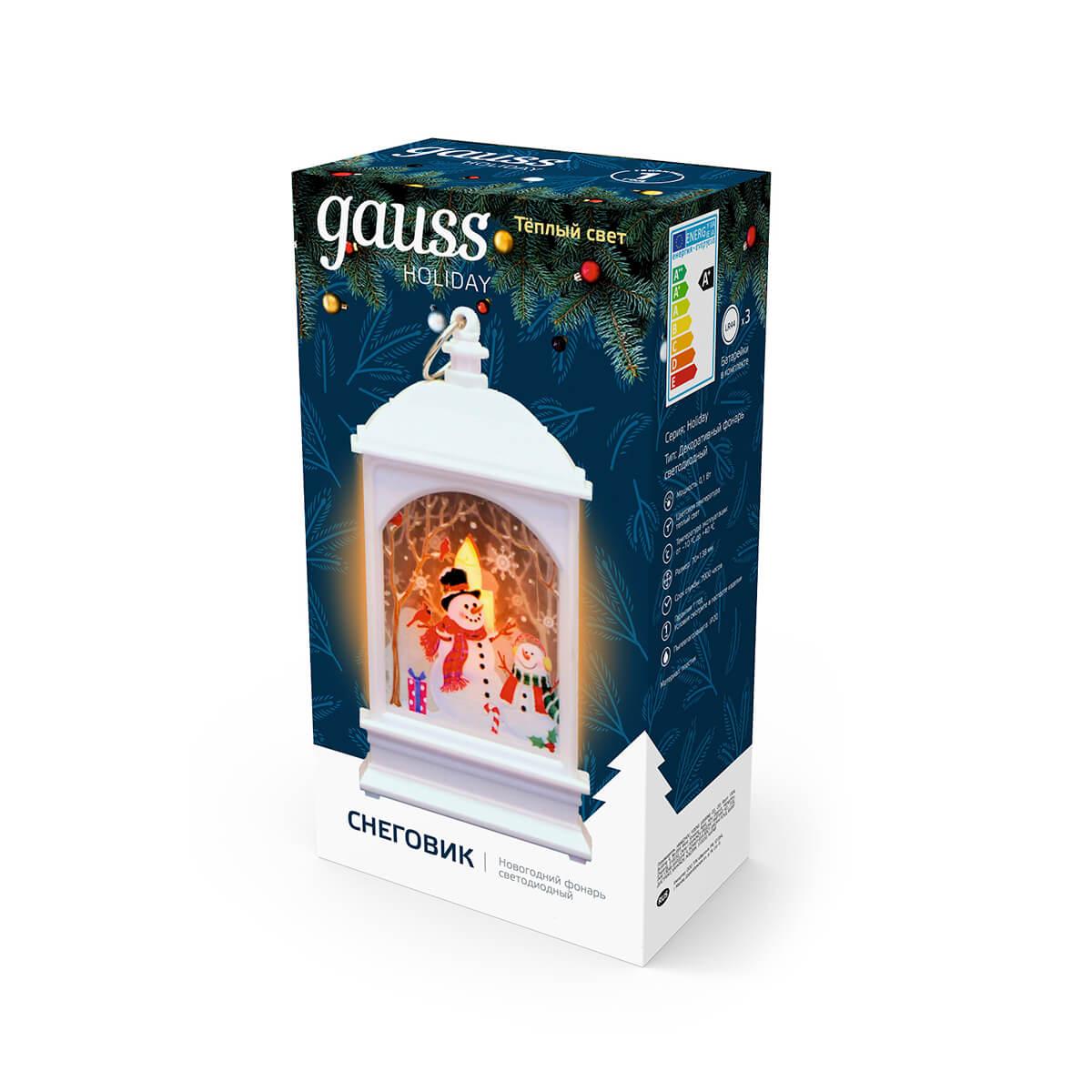 Светодиодный фонарь Снеговик Gauss Holiday HL030