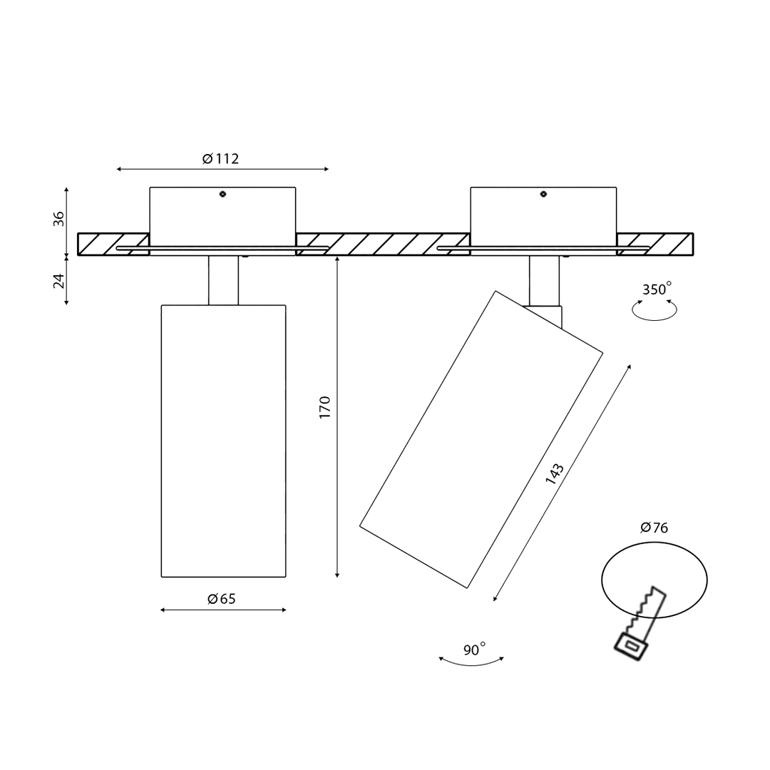 Основание для встраиваемого светильника SWG VL-M1-WH 003412